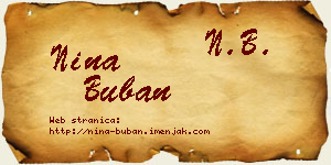 Nina Buban vizit kartica